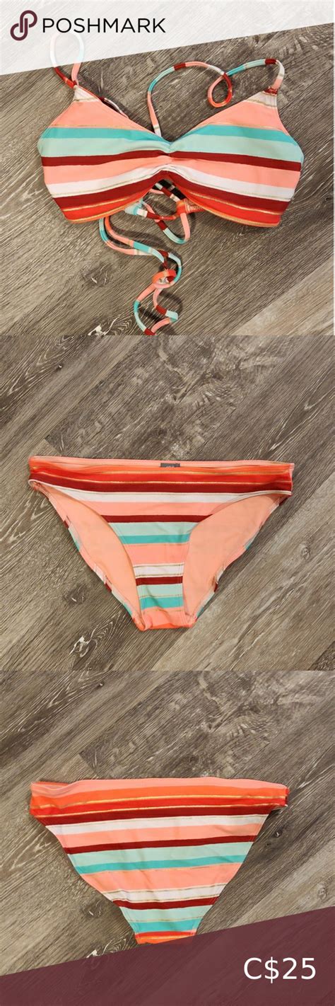 arie swim|aerie striped bikini.